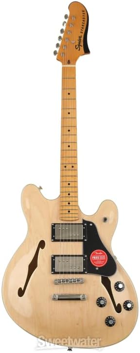 Squier Classic Vibe Starcaster Electric Guitar, with 2-Year Warranty, Natural, Maple Fingerboard