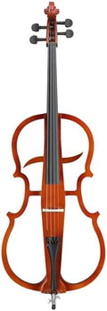 4/4 Full-Size Electric Cello Package for Adults & Beginners, Includes Portable Case, Bow, Rosin, Earphones, and Connection Cable - Natural Finish