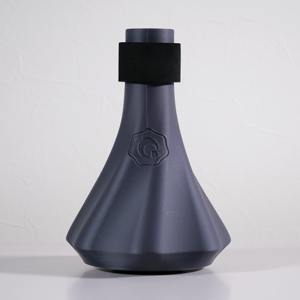 Trombone Practice Mute – Ultra-Quiet, Lightweight 3-in-1 Capsule (Silencer, Blowing, Tone) – Tenor Trombone – QooMute (Midnight - Gray)