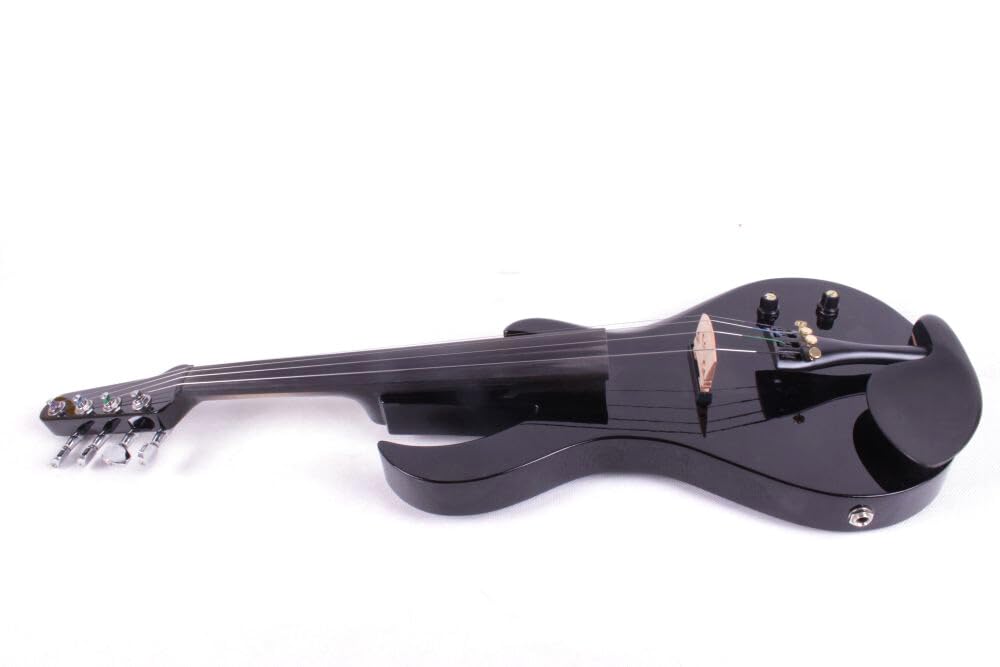 Vetimobato 16 Inch Electric Viola Set Full Size 5-String Solid Wood Practice Viola Kit with Ebony Fingerboard Include Hard Case Brazilwood Bow AUX Cable for Beginners & Adults (5 String Viola Bown)