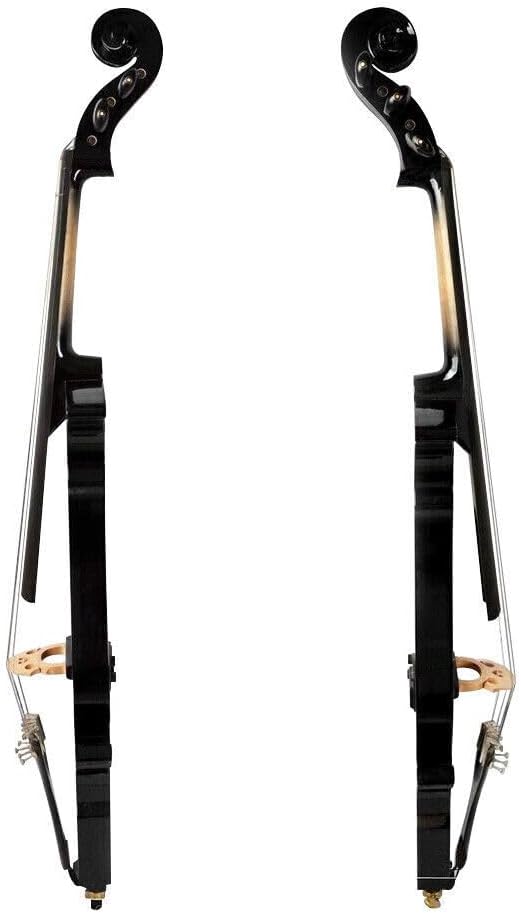Yinfente Electric Cello 4/4 Full Size Solid Wood Ebony Fittings with Hard Bag Brizal Bow Aux Cable Cleaning Cloth (White)