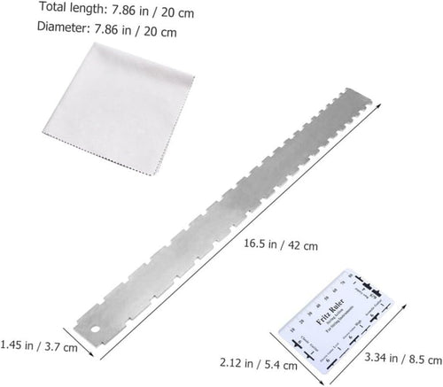 Beaupretty 2Sets Guitar Measuring Ruler Fretboard Tool String Action Gauge Height Ruler for Electric Guitars Includes Fret Rocker Cleaning Cloth