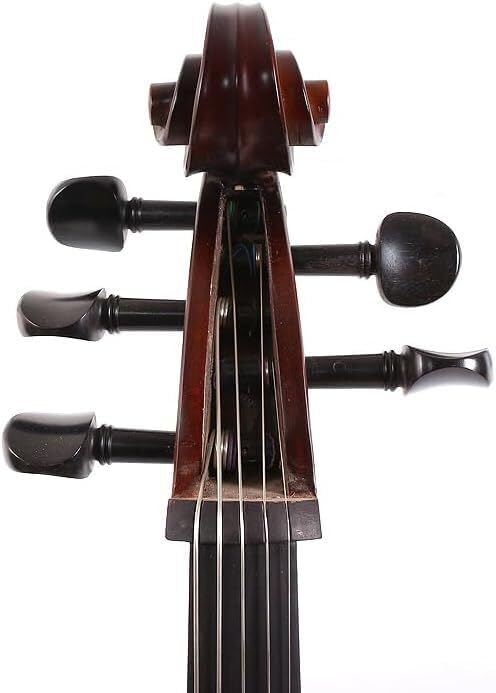 Yinfente 5 string Electric Cello 4/4 Full Size Solid wood Violoncello Ebony cello Fittings cello Bag, Bow, Rosin, Aux Cable Black Cellos for beginners and professional cello-28