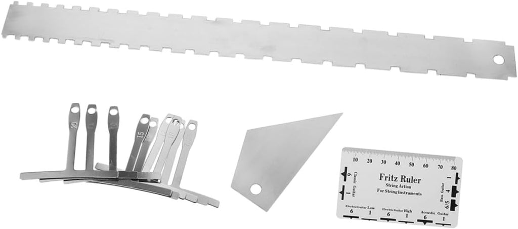 Guitar String Action Gauge Ruler Steel String Action Gauge Luthier Tools Set for Electric Guitar Neck Height Measurement and Bass Setup Repair