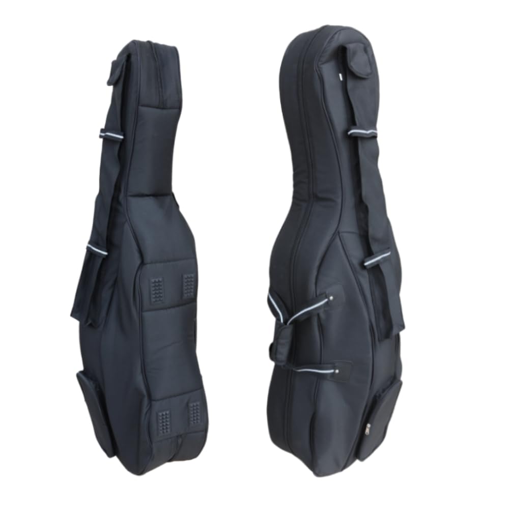 Cello Gig Bag, 4/4 Size, Nylon Exterior, 20mm Thick Foam Padding, Adjustable Backstraps, Multiple Pockets, Front Accessory Storage, Back Sheet Music Pocket, Cello travel soft case (Black)