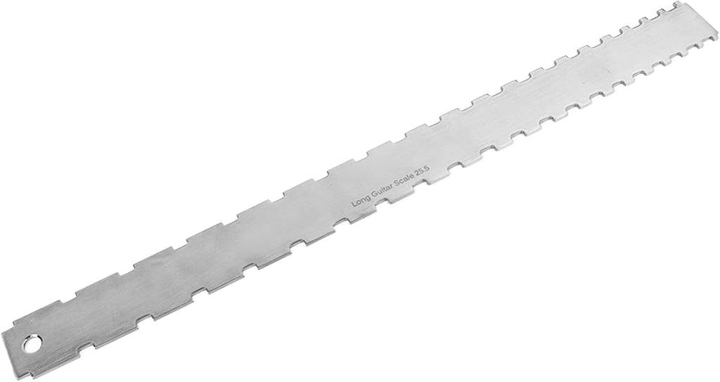 Guitar Ruler Set with String Action Gauge, Stainless Steel Neck Notched Straight Edge, 2-Piece Kit for Musicians