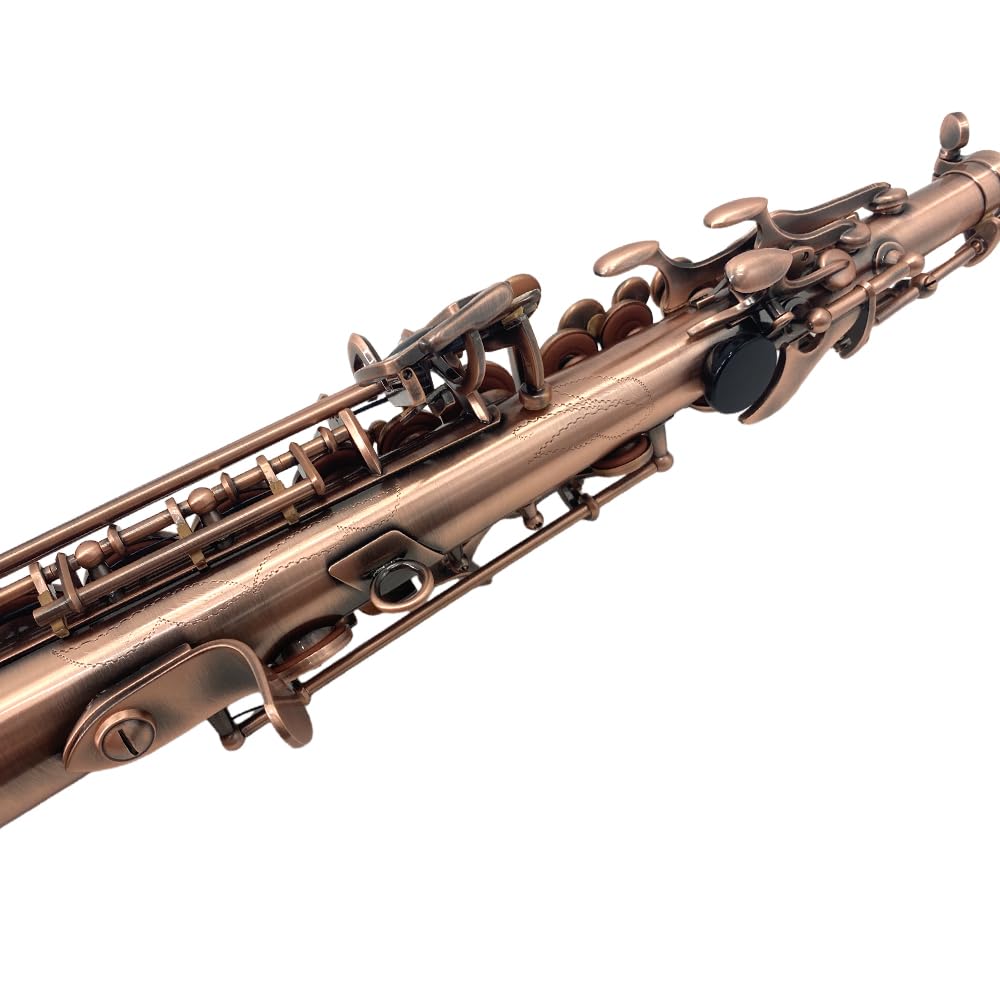 Bb Soprano Saxophone Straight Gold Sax Instruments for Beginners Students with Mouthpiece Carrying Case Straps 10Reed (gold)