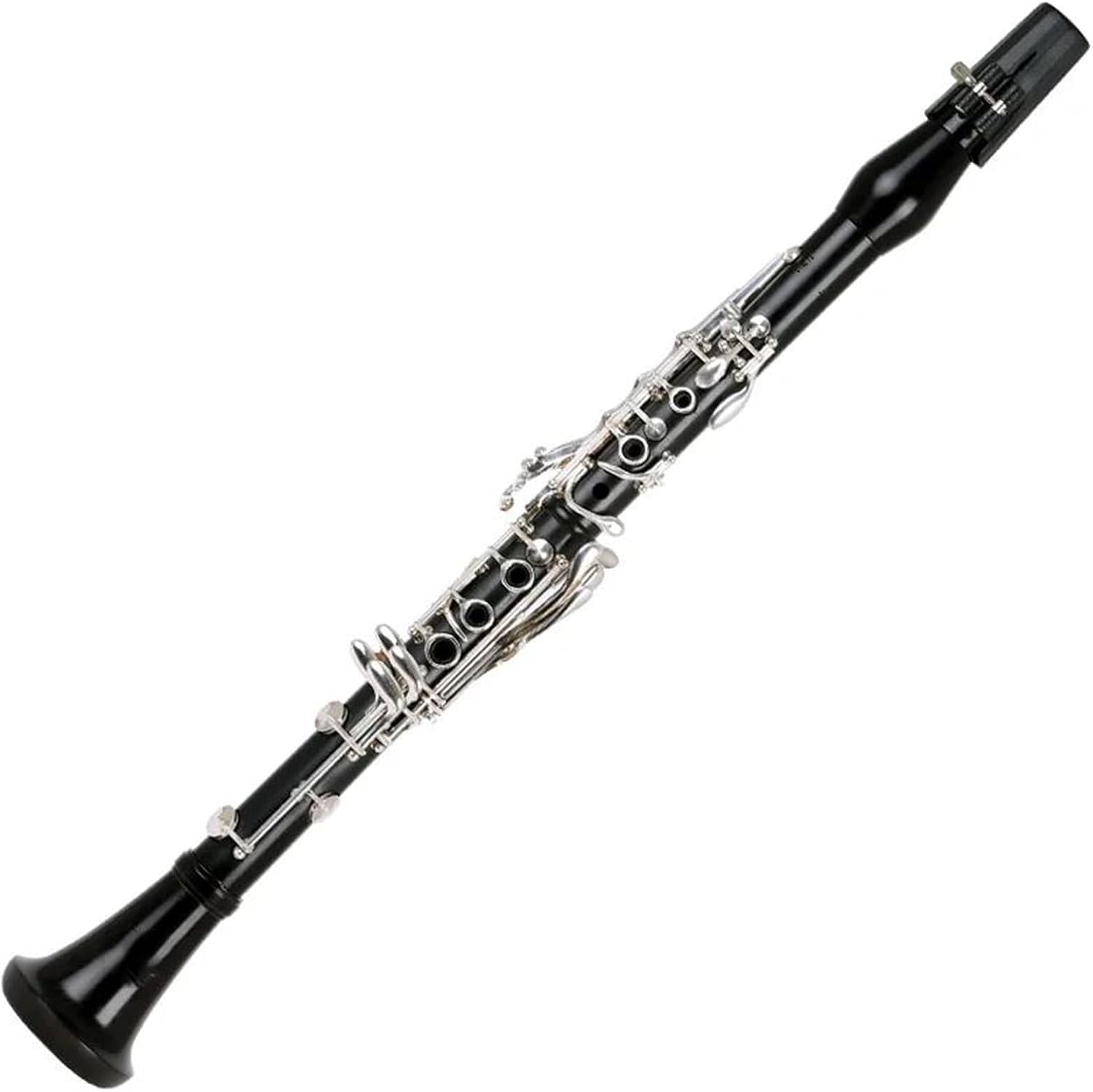 Clarinet Professional Ebony Clarinet BB Tune 18 Key Silver Plated Copper Solid Wood Clarinet,
