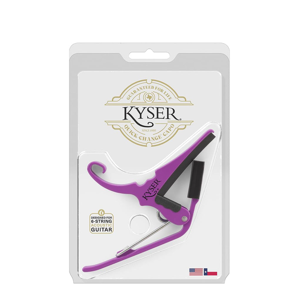 Kyser Quick-Change Guitar Capo for 6-string acoustic guitars, Black, KG6BA