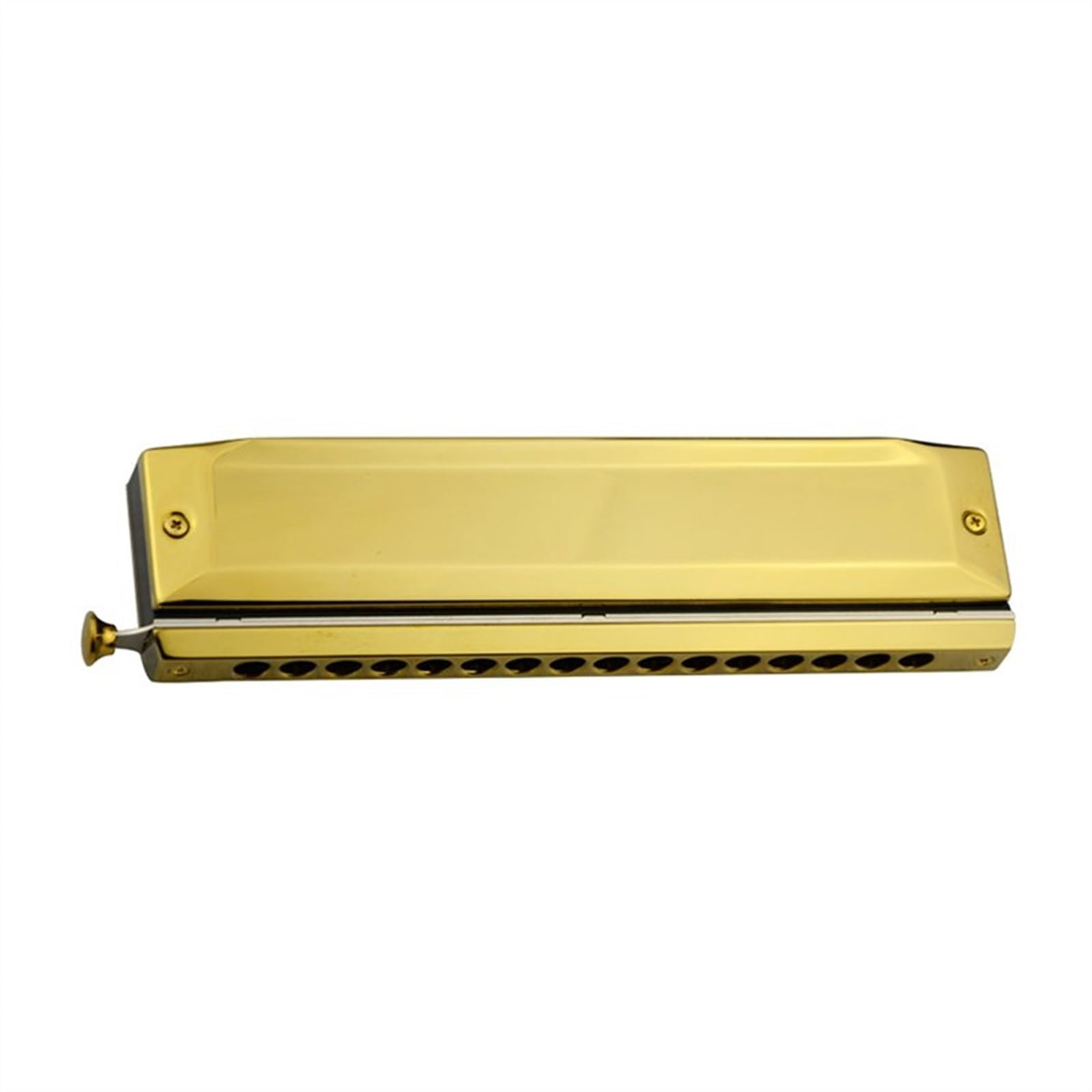 Students Harmonica 16 Holes 64 Tone C Key Chromatic Harmonica Professional Wind Musical Instruments With Case (Color : Gold)