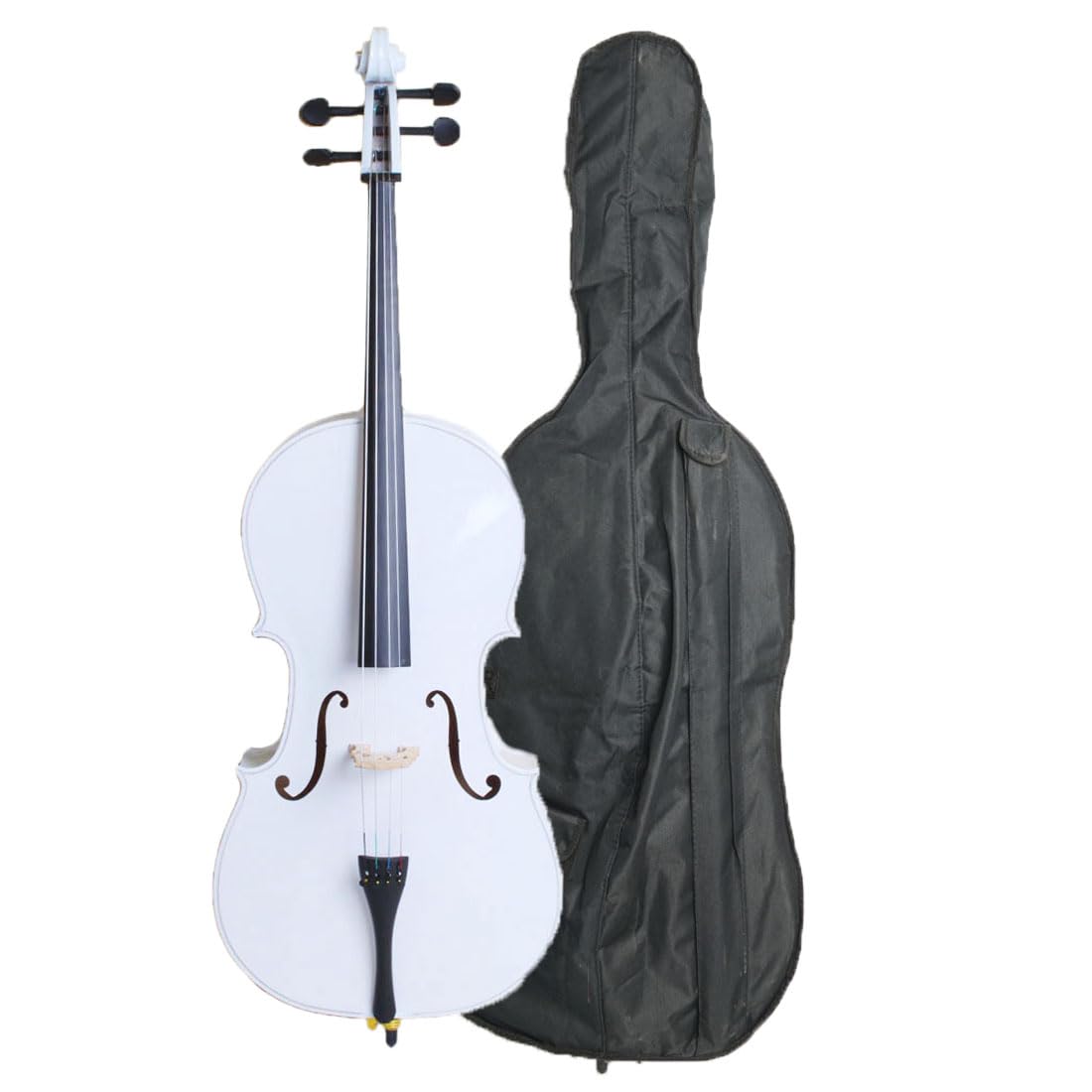Vasitelan Full-Size Cello, Beginner Cello 4/4, Acoustic Cello Kit with Portable Bag, Bow, Bridge, Rosin, String Musical Instruments (Black)