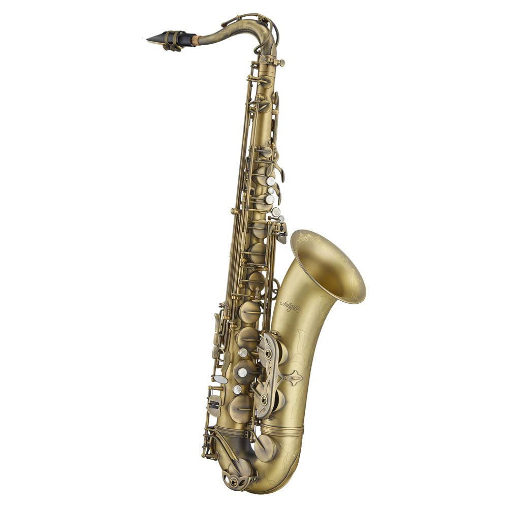 Antigua Winds PowerBell Professional Bb Tenor Saxophone(Yellow brass with lacquered finish/enlarged bell/new neck design/ergonomic design/hand engraving/ABS case)/WRTS4248LQ