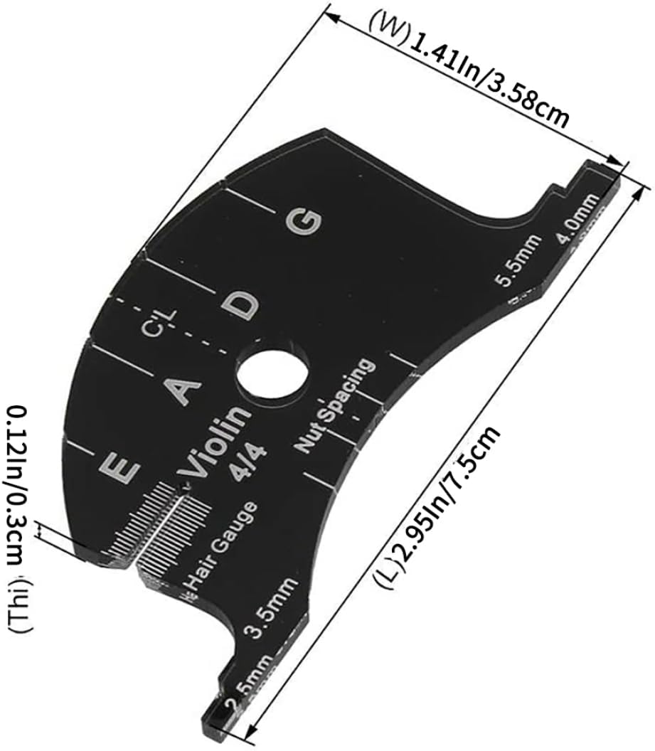 4/4 Violin Bridge Fingerboard Scraper Carbon Fiber Black Multifunctional Template Repair Reference Tool..