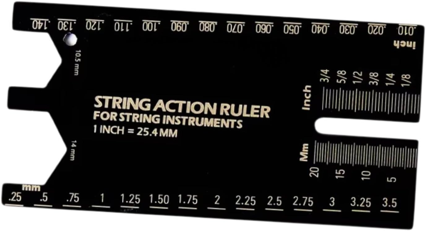 predolo String Measurement Tool for Guitar Setup, Action Ruler for Bass And Mandolin, Black A