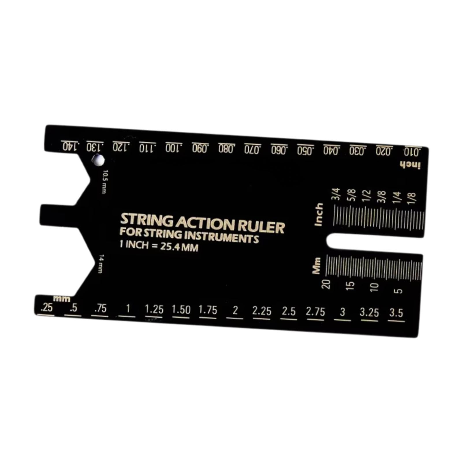 String Action Ruler Guitar Setup Gauge Tool Easy to Read Markings Compact Repairing Luthier Tool for Acoustic Guitar Mandolin, Silver