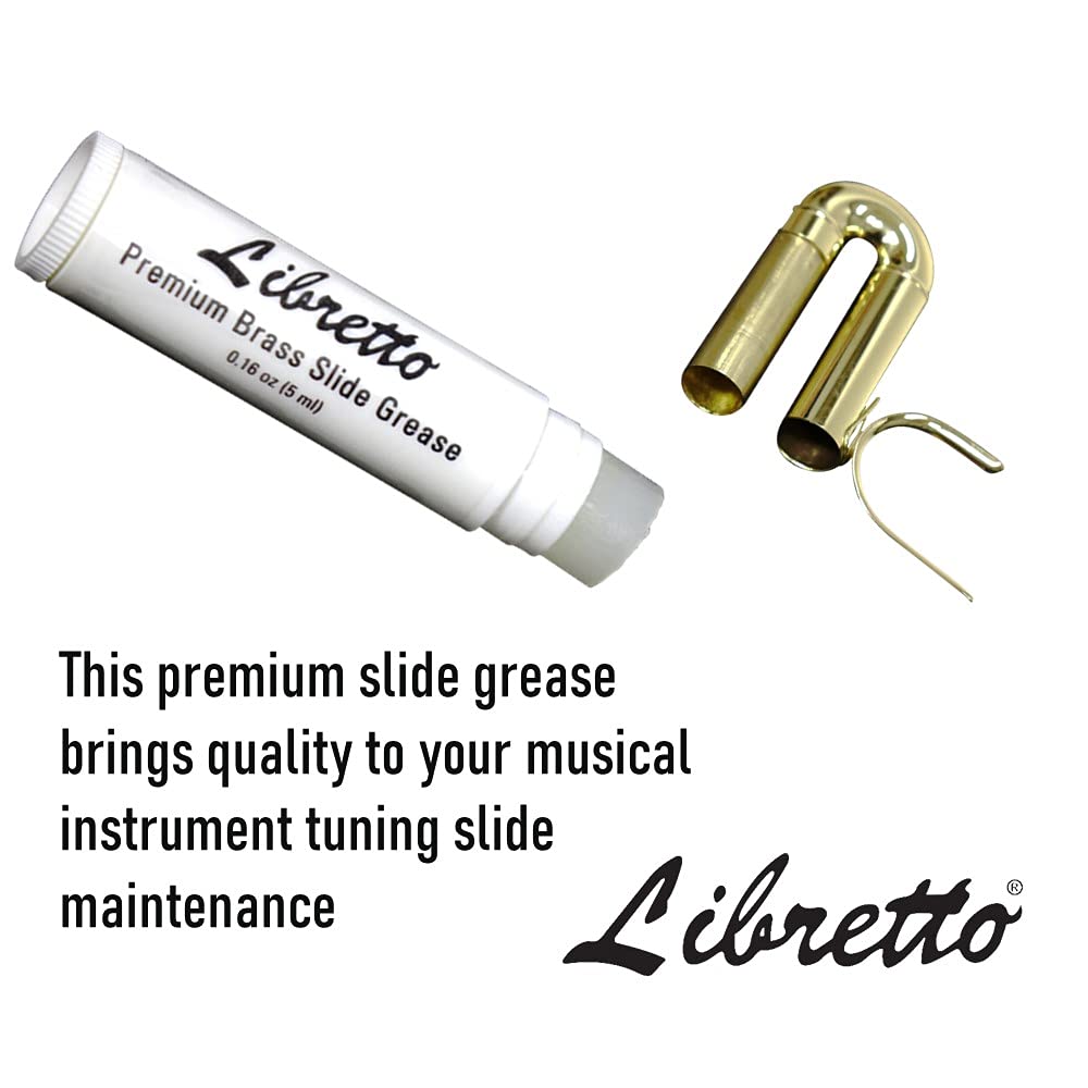 Libretto Premium Brass Slide Grease Stick, 0.16 oz (5 ml), Odorless & Pure, Great Materials from Japan, 100% Special-blended Formula, Thick & Sticky, Best to Extend Life of Trumpet, French Horn & Tuba