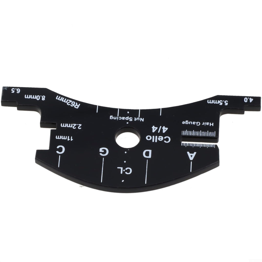 Violin For Bridge Template For Violin Cello Double Bass Multifunctional Luthier Tool For String Height Chord Distance Measurement And Repair Full Size Plastic Gauge Black(Violin 1/2)