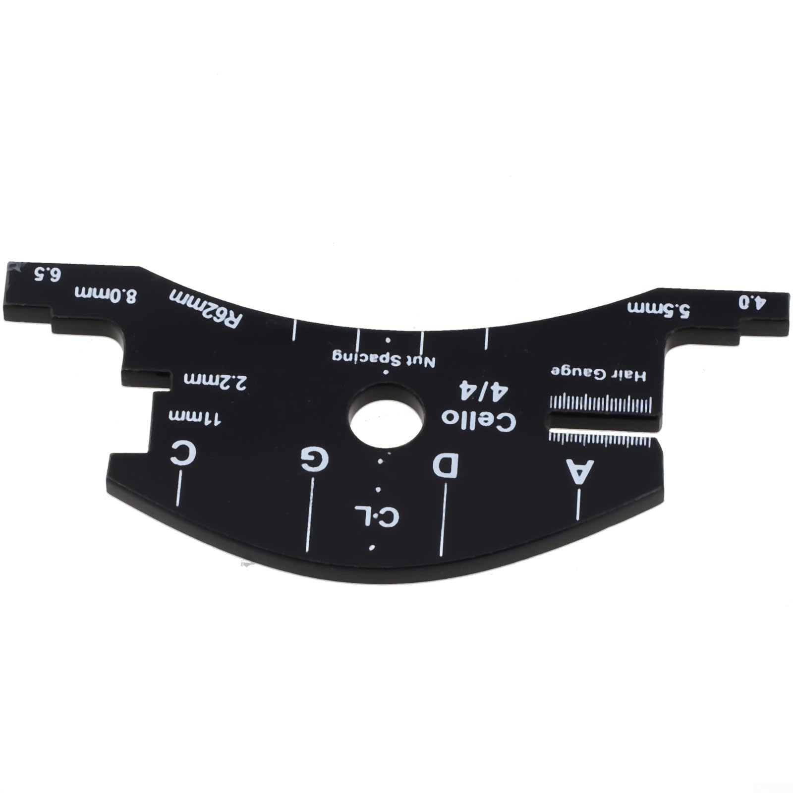 Violin For Bridge Template For Violin Cello Double Bass Multifunctional Luthier Tool For String Height Chord Distance Measurement And Repair Full Size Plastic Gauge Black(Violin 1/2)