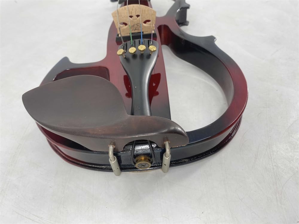 4/4 Full Size Electric Violin – Silent Electric Violin with Headphone Jack, Ebony Fittings – Includes Case, Bow, – Ideal for Practice & Performance (Black)