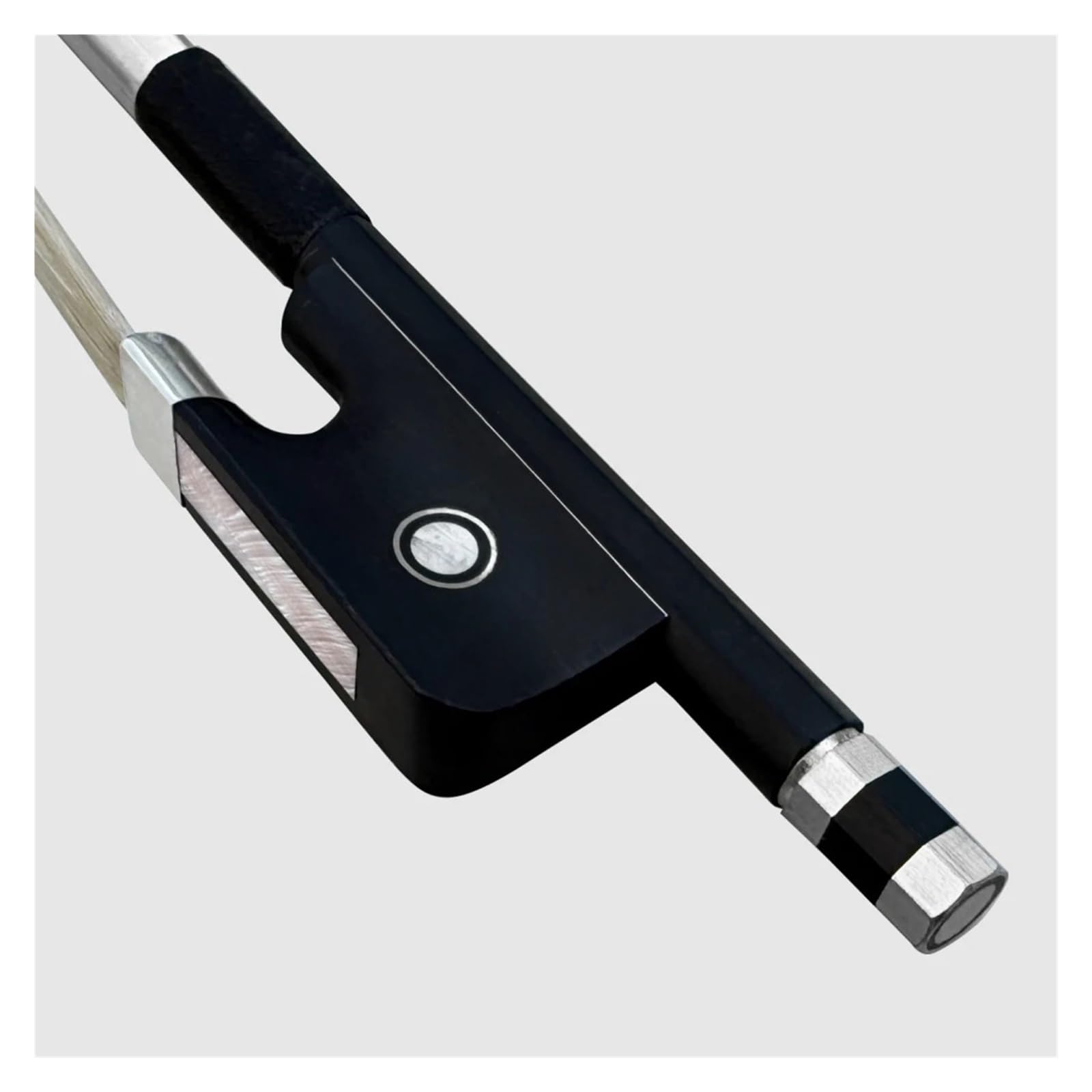 1PCS Advanced Strong Black Carbon Fiber Cello Bow White Horse Hair Fit 4/4 3/4 1/2 1/4 Cello Electric Cello Parts Accessories(1-2Cello Bow)