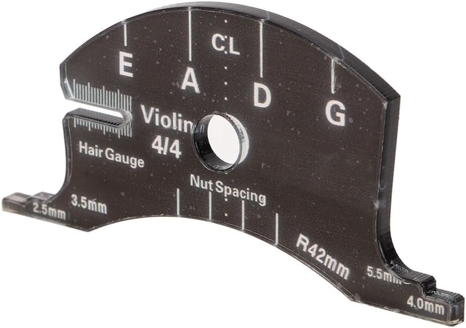 Violin Bridge Reference Tool, Acrylic Template for 4/4 3/4 | String Height Measurement, Pillow Width Check, Luthier Repair Use, 4/4 And 3/4 Violin Sizes, Portable Template
