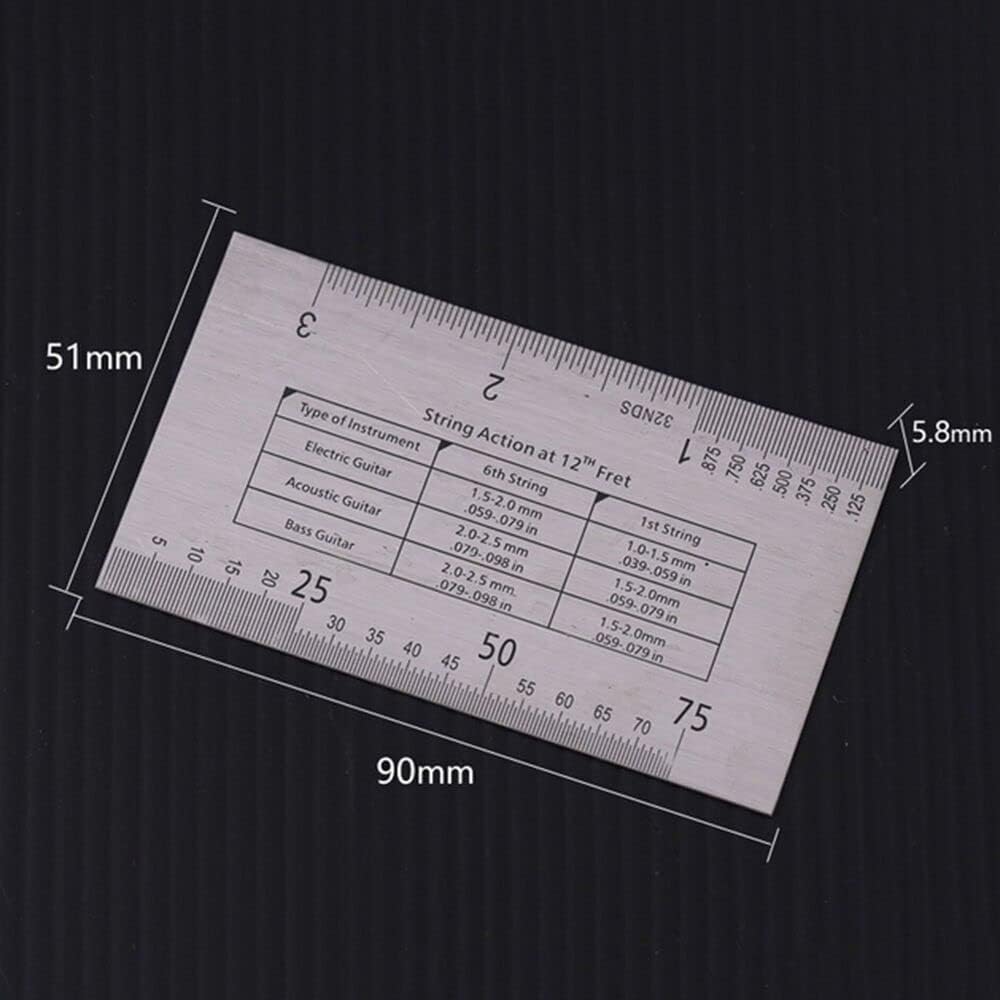 Andy's Orchids String Action Ruler Gauge Measuring Tool, Height Measurement Caliper Repairing Tool for Luthier, Guitar Guide Setup Maintenance Tool for Electric Acoustic Guitar Bass Mandolin Banjo