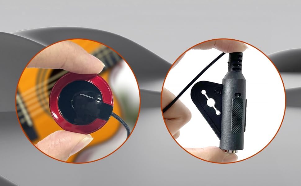 2Pcs Piezo Contact Microphone Pickup, for Guitar Violin Banjo Mandolin Ukulele Cello, with 1/4 Inch Jack & Cable.