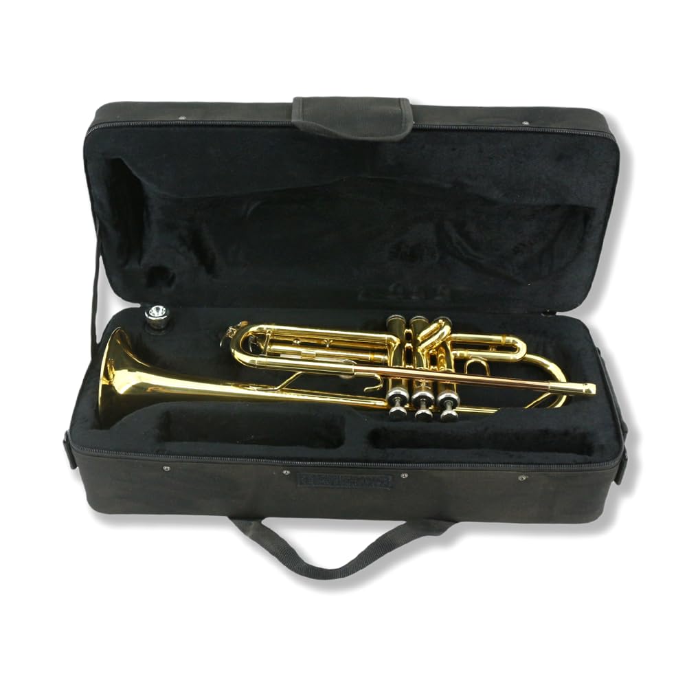 Bb Standard Trumpet Set for Beginners or students trumpet instrument with Carrying Hard Case 7C Mouthpiece Cleaning Cloth Gloves