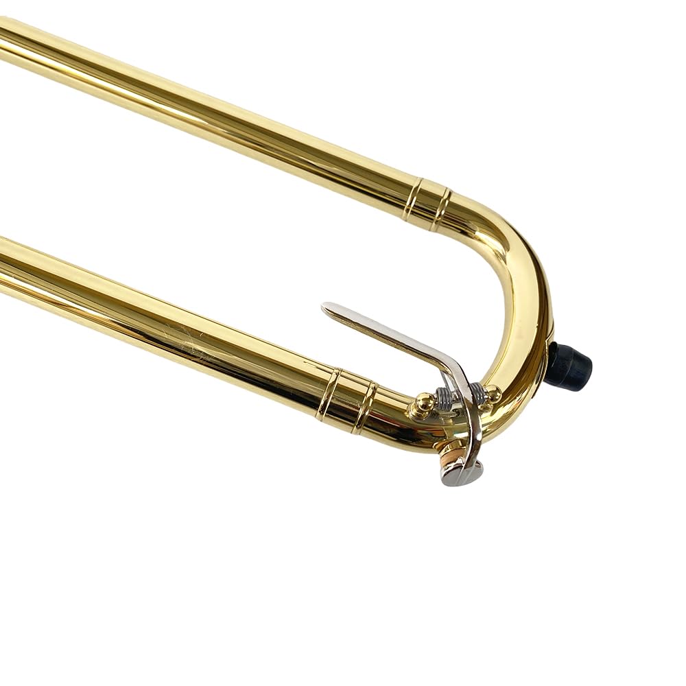 B flat Tenor Trombone, 0.5-Inch Bore, 8.07-Inch Brass Bell with Lacquer Finish, 12C Mouthpiece, Student & Beginner Slide Trombones with Case & Accessories