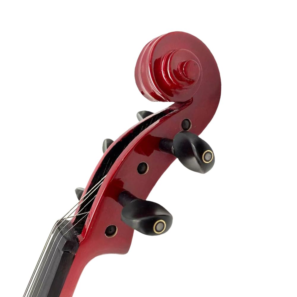 Vetimobato Electric Violin 4/4 Full Size Solid Wood Silent Violin Set for Adults Beginner Practice Electric Fiddle with Ebony Fittings Hard Case & Bow(4 String White)