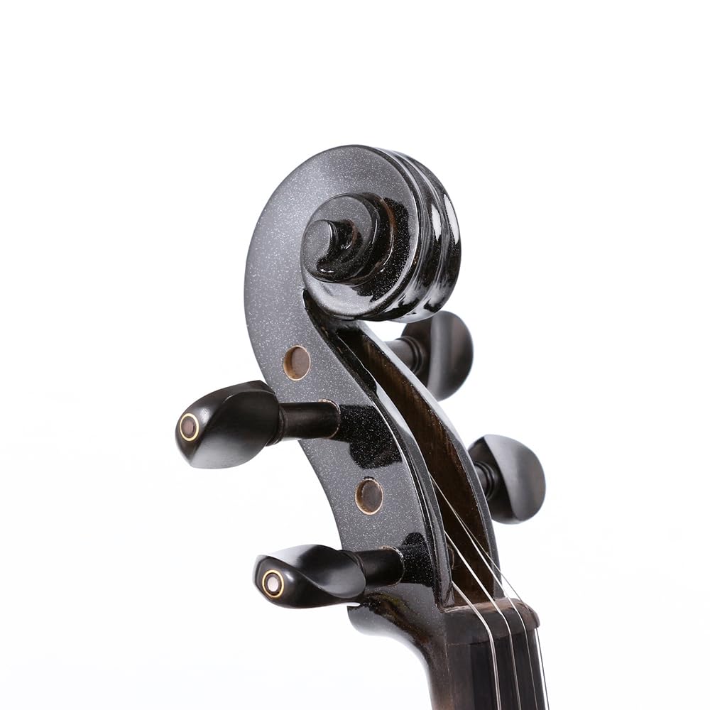 Vetimobato 16 Inch Silent Electric Viola Set- Solidwood Body with Ebony Fittings Metallic Coating Full Viola Set for Beginner Practice Professional Performance and Studio Recording (Blue, 4 String)
