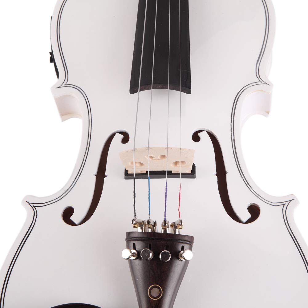 Ktaxon Acoustic Electric Violin, 4/4 Violin with EQ preamp and Ebony Accessories, Full-size Violin with AUX Cable, Shoulder Rest, Rosin, Extra String and Cleaning Cloth (Black)