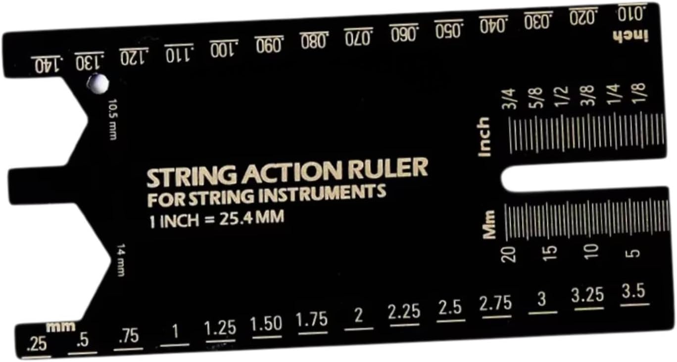 predolo String Measurement Tool for Guitar Setup, Action Ruler for Bass And Mandolin, Black A