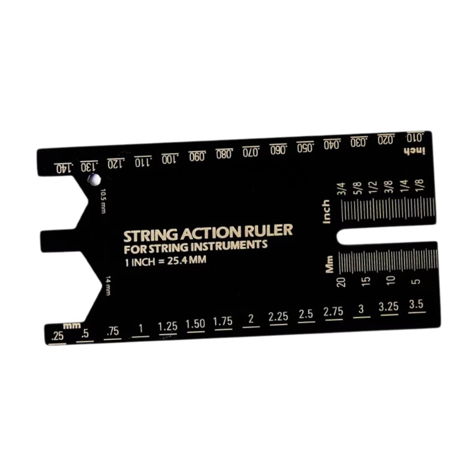 String Action Ruler Guitar Setup Gauge Tool Easy to Read Markings Compact Repairing Luthier Tool for Acoustic Guitar Mandolin, Silver