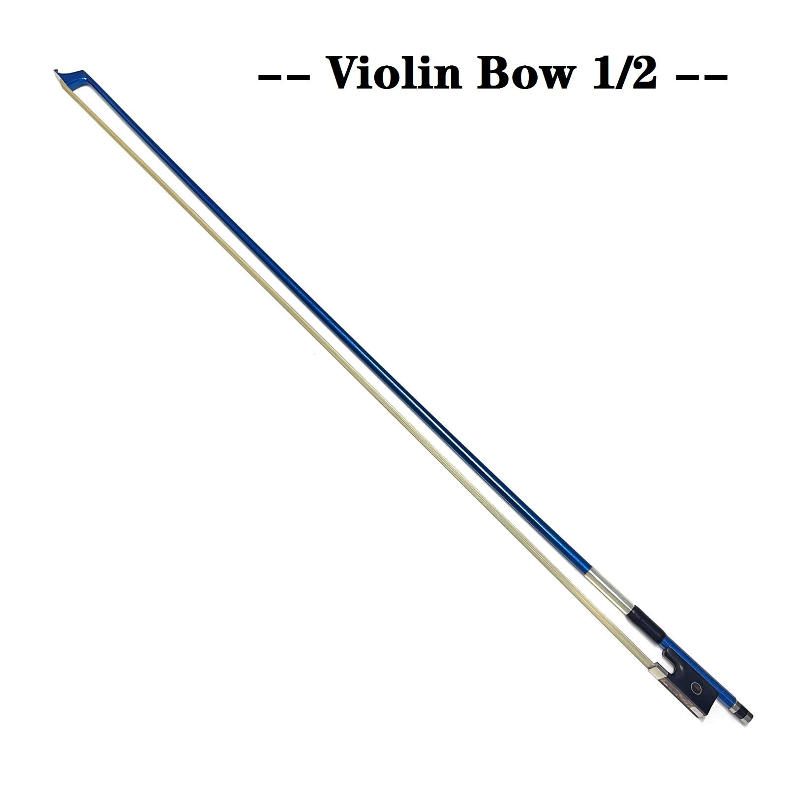 LIEKE Carbon Fiber Violin Bow 4/4 Full Size LightWeight Fiddle Bow (4/4 size, Black)