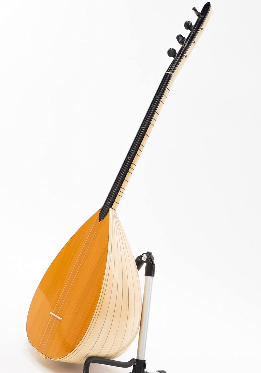 Turkish Short Neck Baglama Saz made of Maple Wood, Cedar Top, With Soft case, free Extra strings & Picks Mizrab