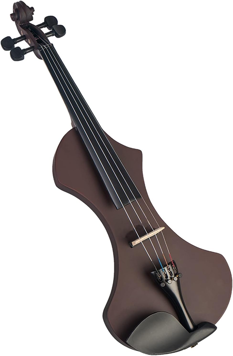 Violin Electric Violin Hand-Carved Solid Wood Violin Body Brazilwood Octagonal Bow Stringed Instruments Cello Kit (Color : Dark red)