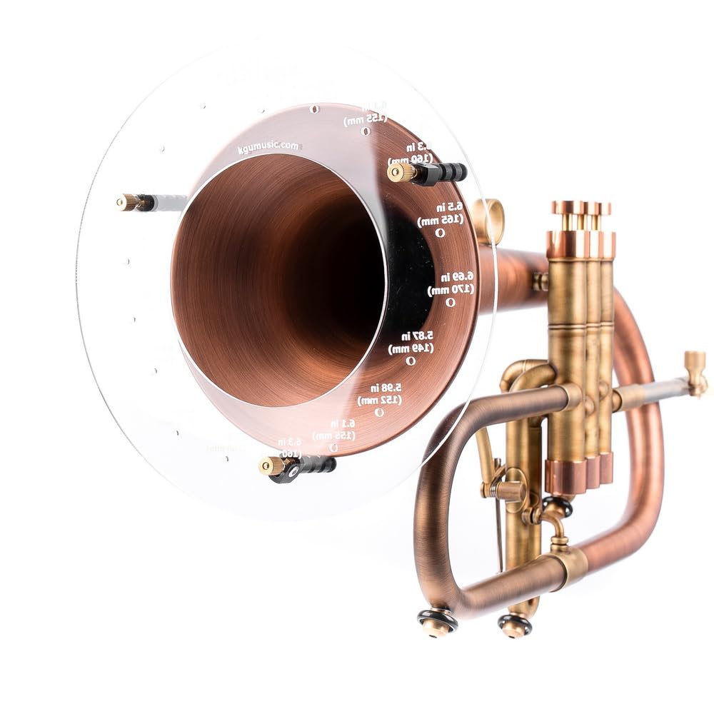 Deflector for Trumpet by KGU Music. Trumpet sound reflector, trumpet mirror, acrylic deflector, acoustic shield for redirecting sound (Trumpet, clear)