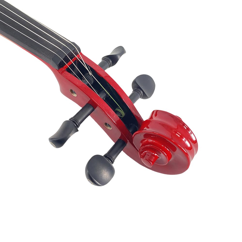 Vetimobato 16 Inch Silent Electric Viola Set- Solidwood Body with Ebony Fittings Metallic Coating Full Viola Set for Beginner Practice Professional Performance and Studio Recording (Blue, 4 String)