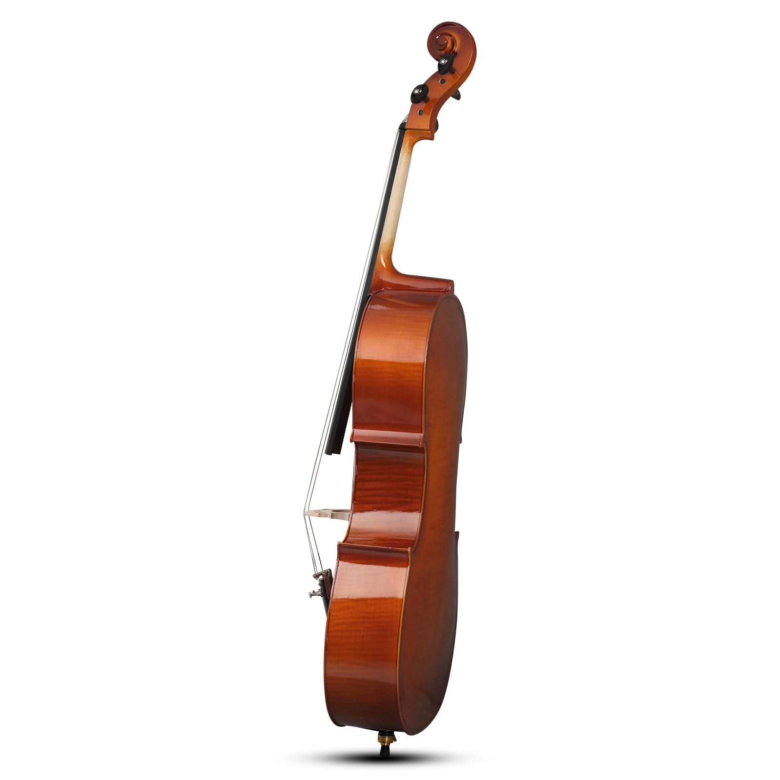 4/4 Full Size Cello Set,Professional Handmade Solid Wood Acoustic Cello with Portable Bag,Bow,Rosin,Cello Musical Instrument for Beginners & Adults (Natural)