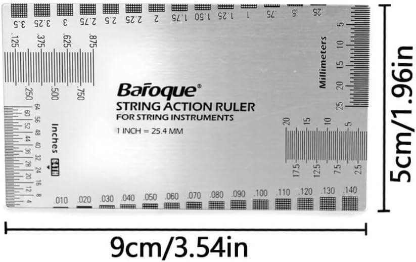 Guitar Action Gauge Ruler, Guitar String Height Gauge, Luthier Tool, for Electric, Acoustic, Bass Guitar