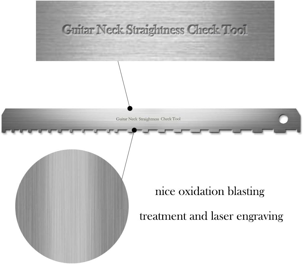 Guitar Neck Notched Straight Edge Luthiers Tool, String Action Gauge Ruler