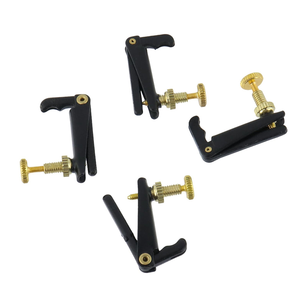 4Pcs Cello Fine Tuners for 3/4 4/4 Cello String Adjusting (Black)