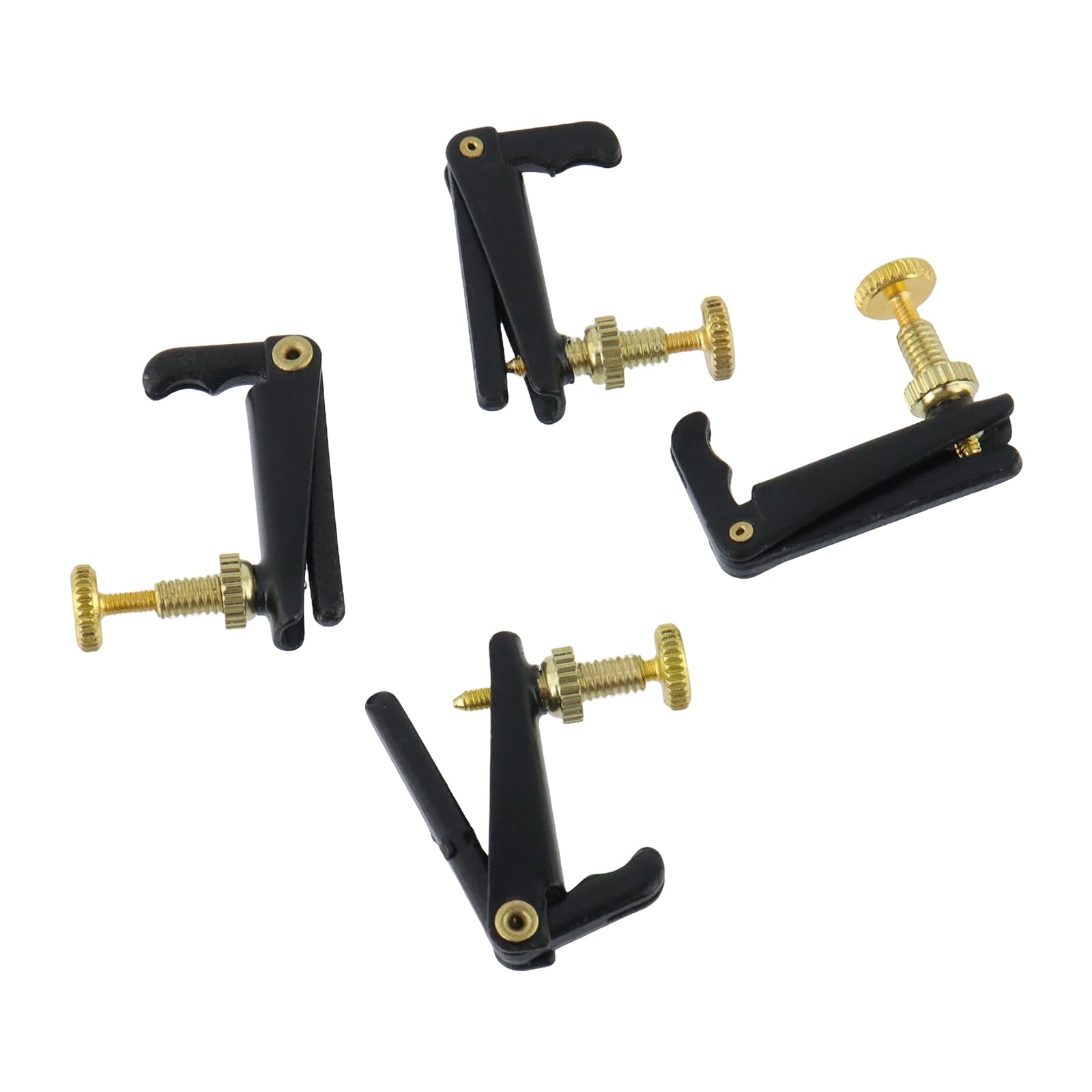 4Pcs Cello Fine Tuners for 3/4 4/4 Cello String Adjusting (Black)