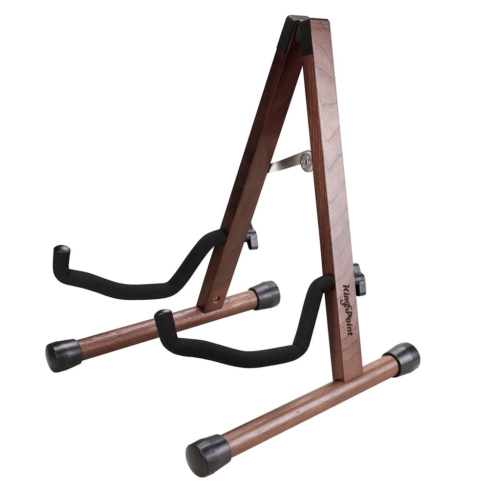 KingPoint Guitar Stand, Guitar Floor Stand, Acoustic Electric Wooden A Frame Folding Guitar Holder Adjustable for Bass, Cello, Mandolin, Banjo, Ukulele (Acacia)