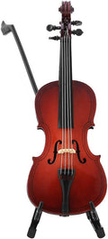 Miniature Cello, 5.5in Mini Cello Model with Stand Wooden Musical Instrument Model Hobby Collectibles Home Ornaments