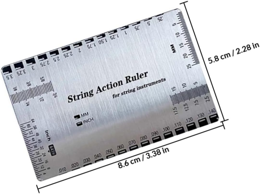 Ipetboom Guitar String Action Gauge Ruler Precision String Height Measuring Tool for Electric Acoustic and Bass Guitars with Center and Length Scale and Repair