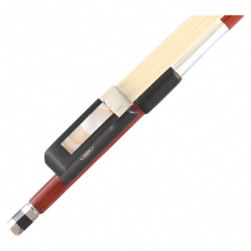 AMZZ Professional 1/2 Violin Bow – Brazilwood, Ebony Frog, White Horsehair, Handmade & Balanced for Students & Advanced Players