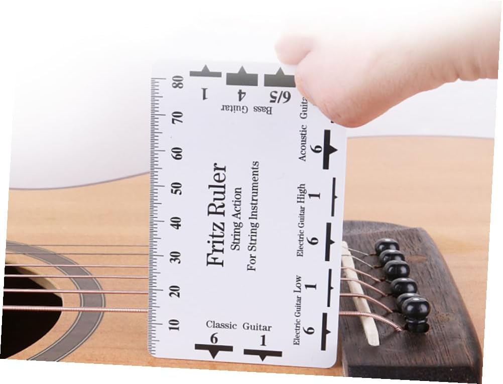 2Pcs String Action Gauge Ruler Measurement Tool for Electric Acoustic and Bass Guitars Includes and Rulers for Precise String Height