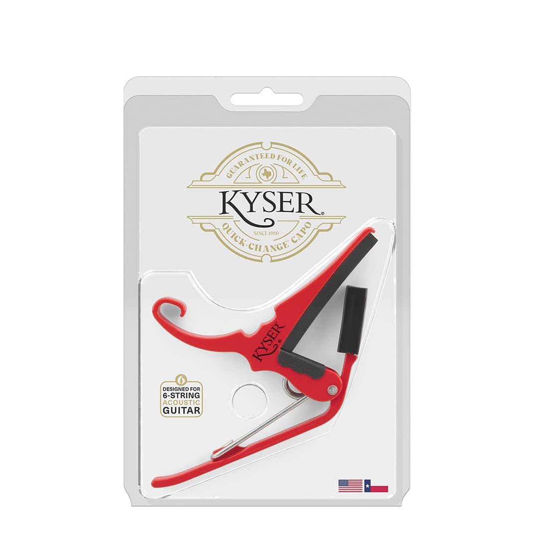 Kyser Quick-Change Guitar Capo for 6-string acoustic guitars, Black, KG6BA
